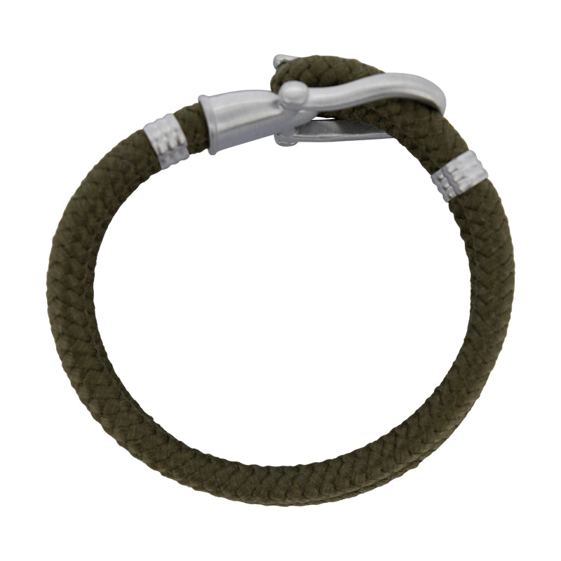 Phinity Rope Bracelet For Men Silver Green Nylon By Paul Hewitt Size Large
