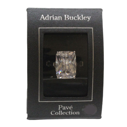 Adrian Buckley Pave Collection Silver Square Crystal Ring CZR350S (S)