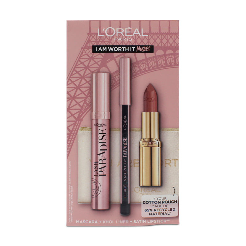 L'Oreal I Am Worth It Nudes Cosmetic Set (Blemished Box)