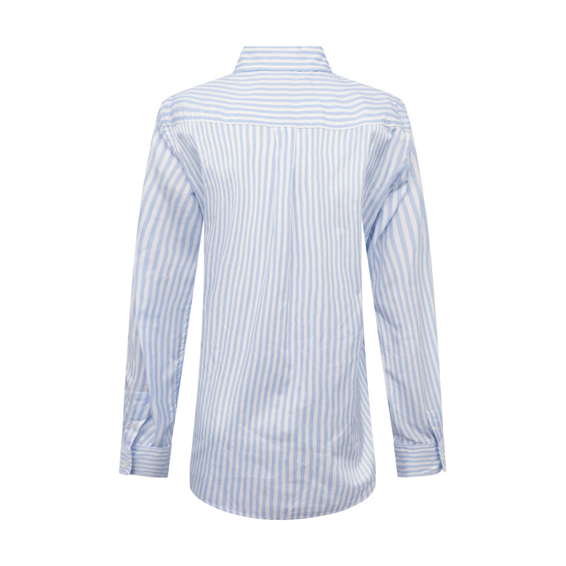 Max Mara Weekend Womens Blouse Sky Blue Striped