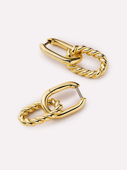 Ash Double Mini Gold Drop Earrings