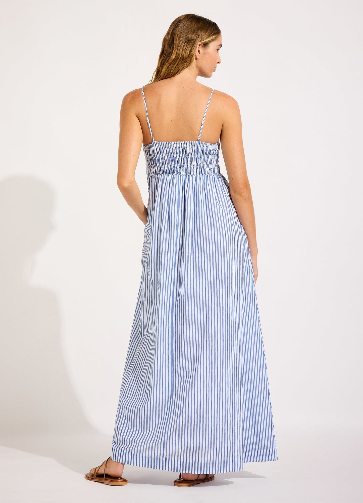 Shirred Midi Dress