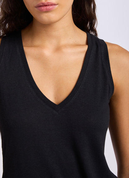 Slub Linen V Neck Tank Top