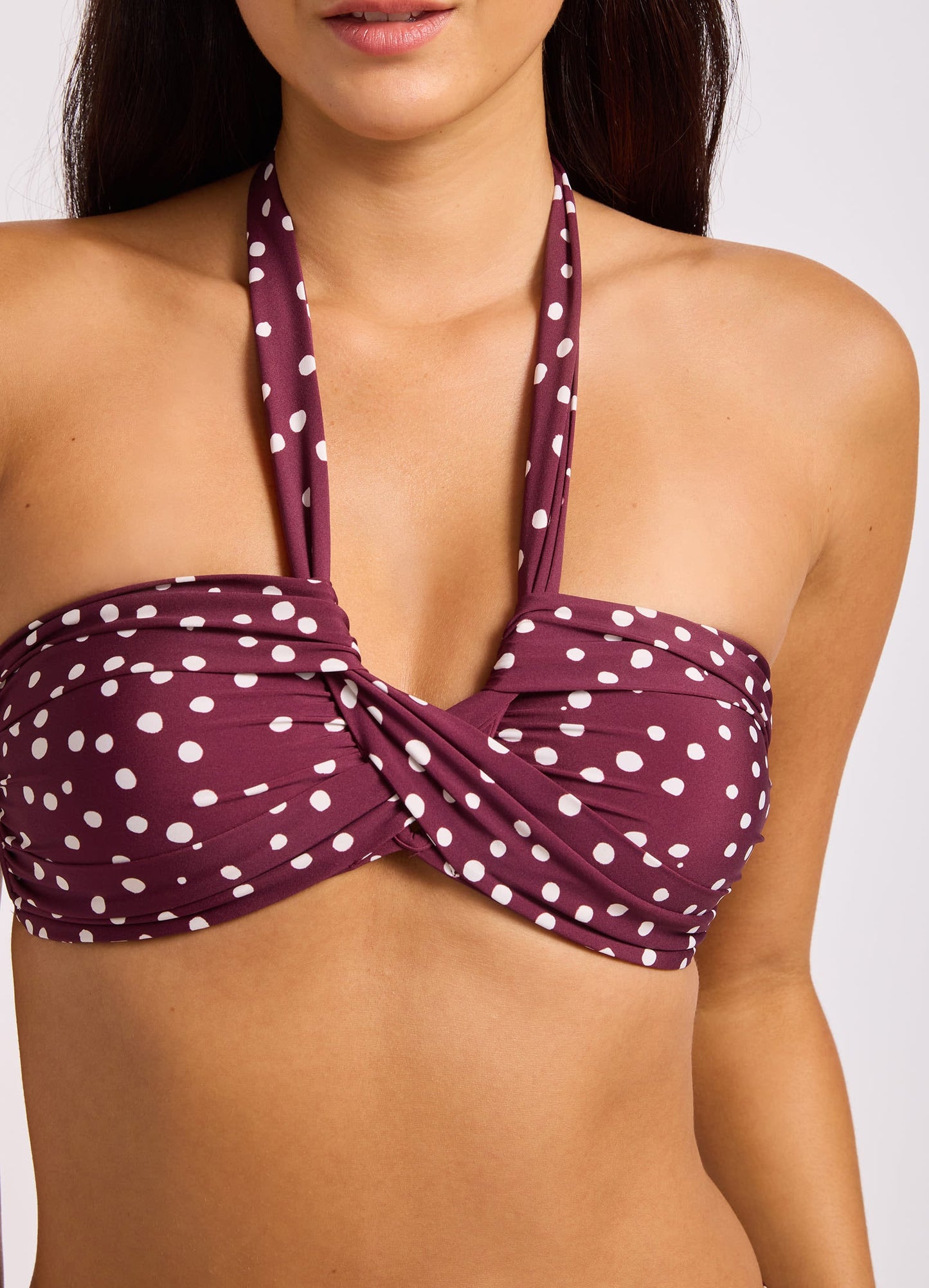 Dolce Dot Halter Bandeau Bikini Top