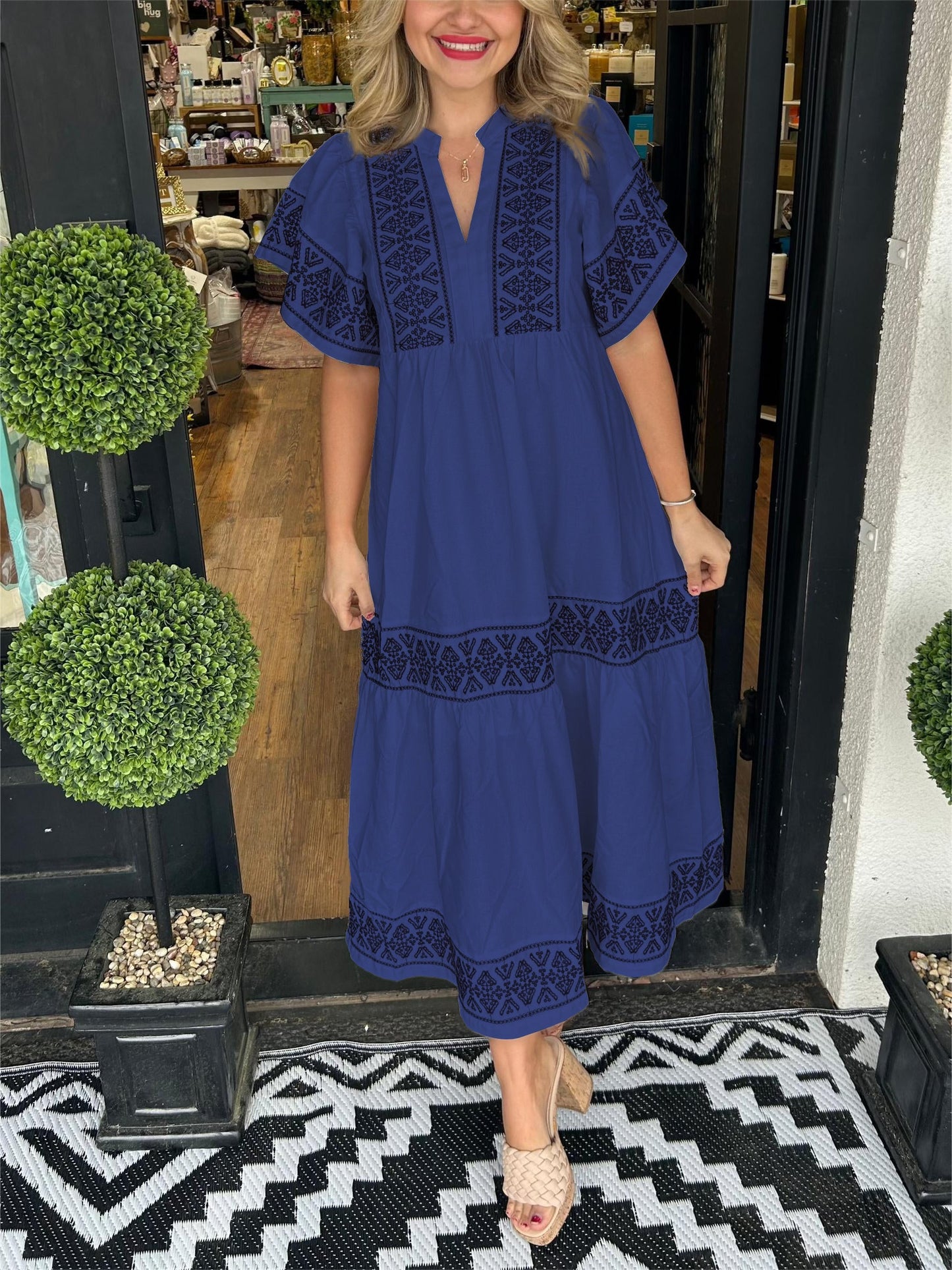 ✨Women's V-Neck Boho Maxi Dress (Buy 2 Free Shipping)