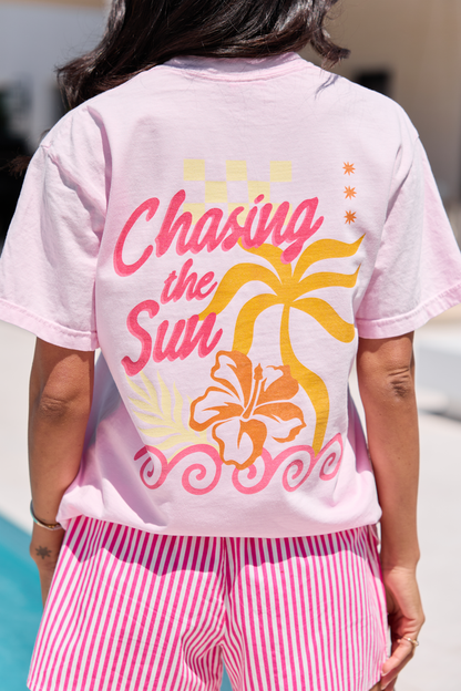 Chasing The Sun Light Pink Graphic Tee