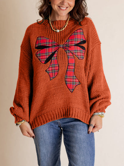 ✨Pinch Me Christmas Plaid Bow Sweater (Final Days: Big Savings!!!)