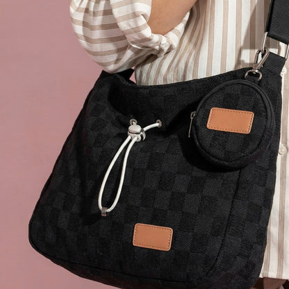 Anna-Kaci Women's Woven Canvas Crossbody Bag - Adjustable Strap 3-in-1 (Shoulder/Handheld) Bag