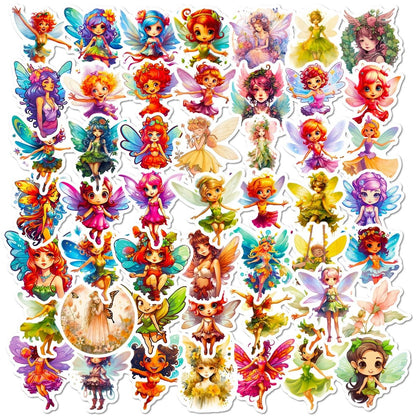 50 Fairy Vinyl Stickers – Waterproof, UV-Proof, No Duplicate Set