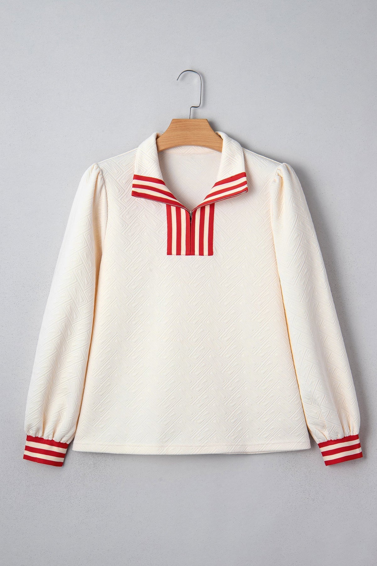 Threaded Pear Danna Zipped Collar Pullover Top
