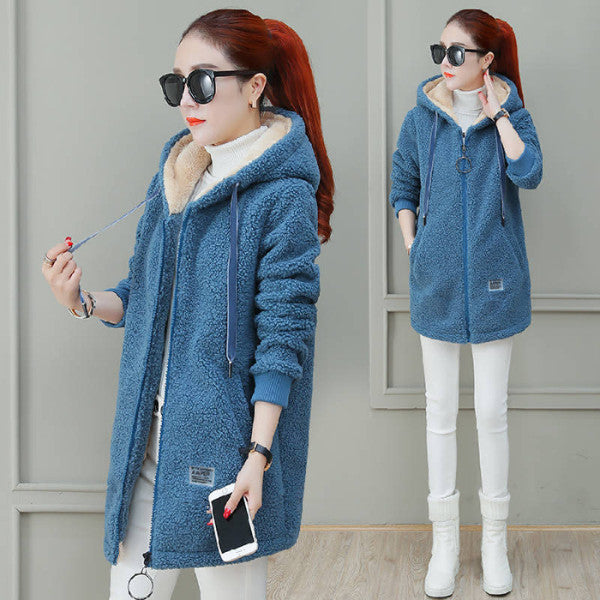 Women’s Faux Lamb Fur Zip Coat