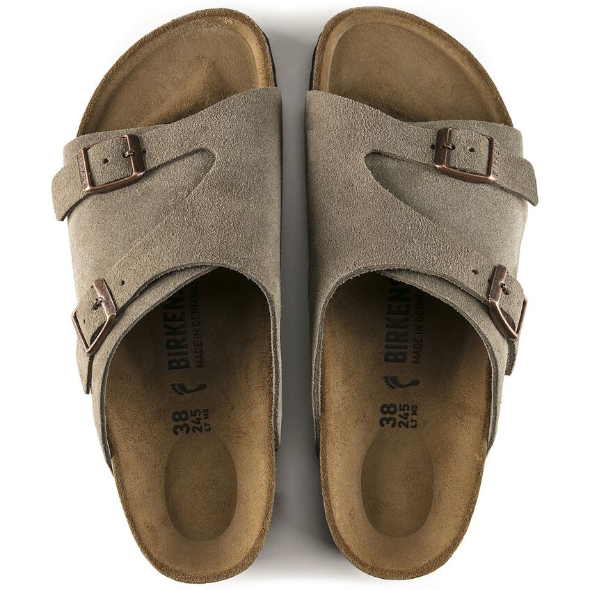 Birkenstock Unisex Zurich BS Suede Leather SF Taupe