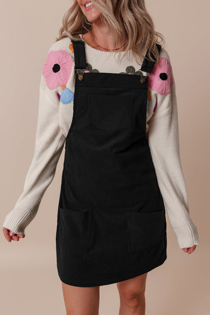 Threaded Pear Alexis Front Pockets Corduroy Overall Dress.
