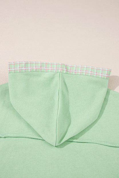 Threaded Pear Emberly Patchwork Half Hooded Pullover