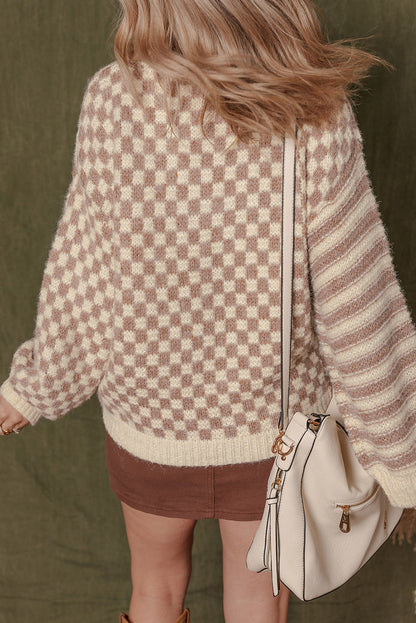 Threaded Pear Sofia Shoulder Balloon Sleeve Sweater
