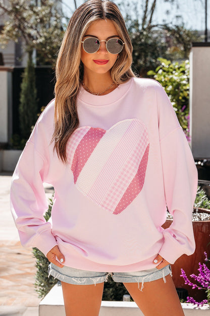 Threaded Pear Matilda Sweetheart Patchwork Oversize Sweatshirt