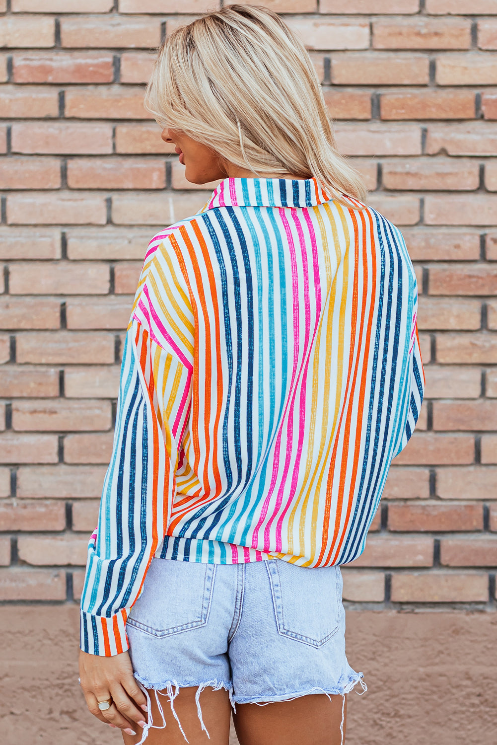 Threaded Pear Winter Drop Shoulder Loose Shirt