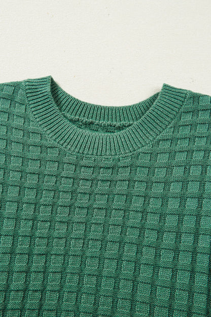 Threaded Pear Birdie Textured Short Sleeve Sweater