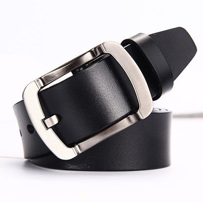 Men’s Luxury Genuine Leather Belt | Premium High-Quality Designer Dress Belt | Classic Formal Cowhide Leather Waistband | Men's Executive Business Belt with Polished Buckle