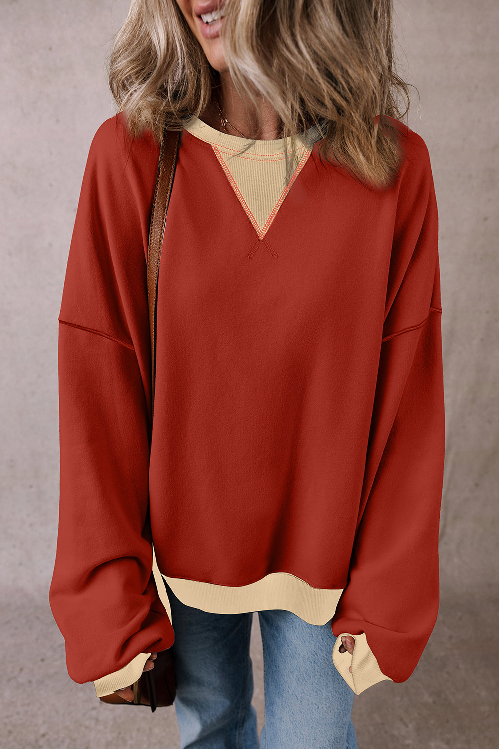 Threaded Pear Abigail Drop Shoulder Oversized Sweatshirt
