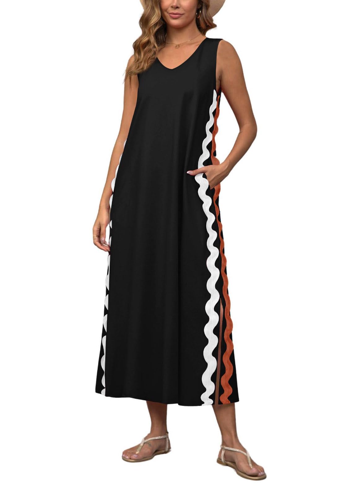 Women's Summer Beach Boho Flowy Maxi Dress