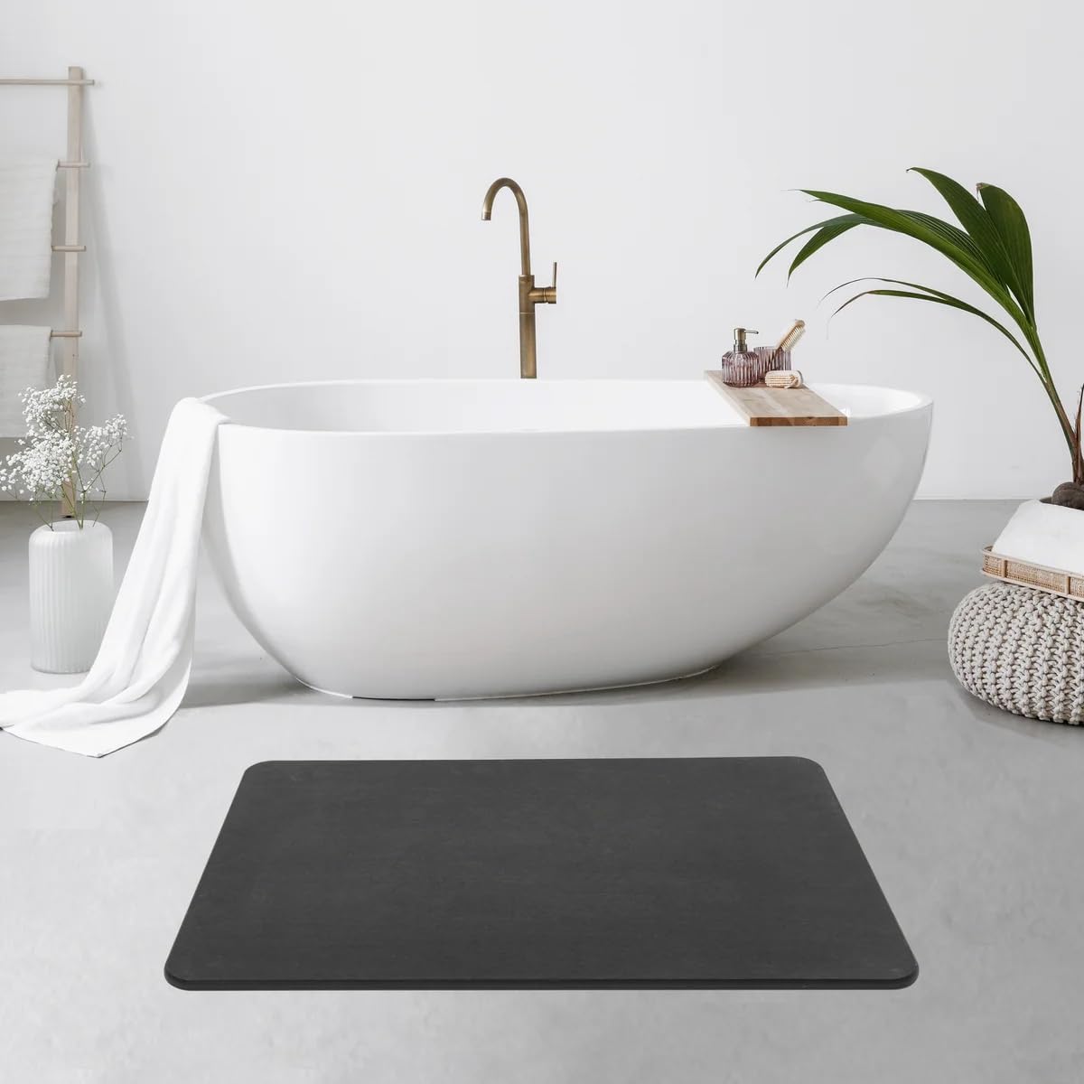 4 Colors! - 24'' x 15'' Diatomaceous Quick-Drying Stone Bath Mat
