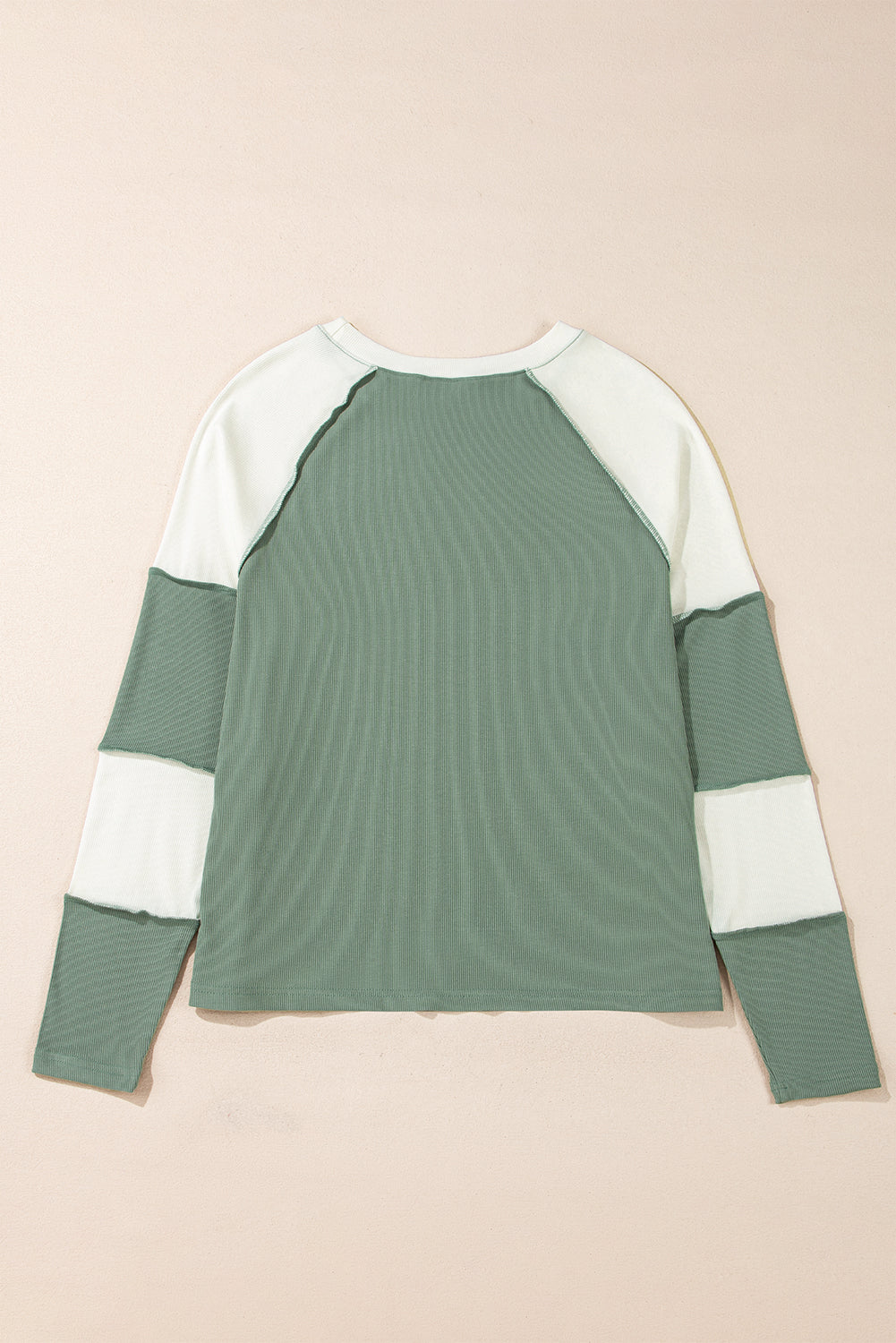 Threaded Pear Faye Colorblock Patchwork Raglan Long Sleeve Top