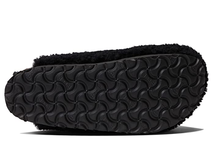 Birkenstock Boston Big Buckle Flex Platform Shearling Teddy Black