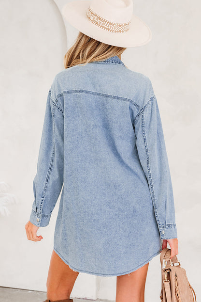 Threaded Pear Takina Raw Hem Loose Shirt