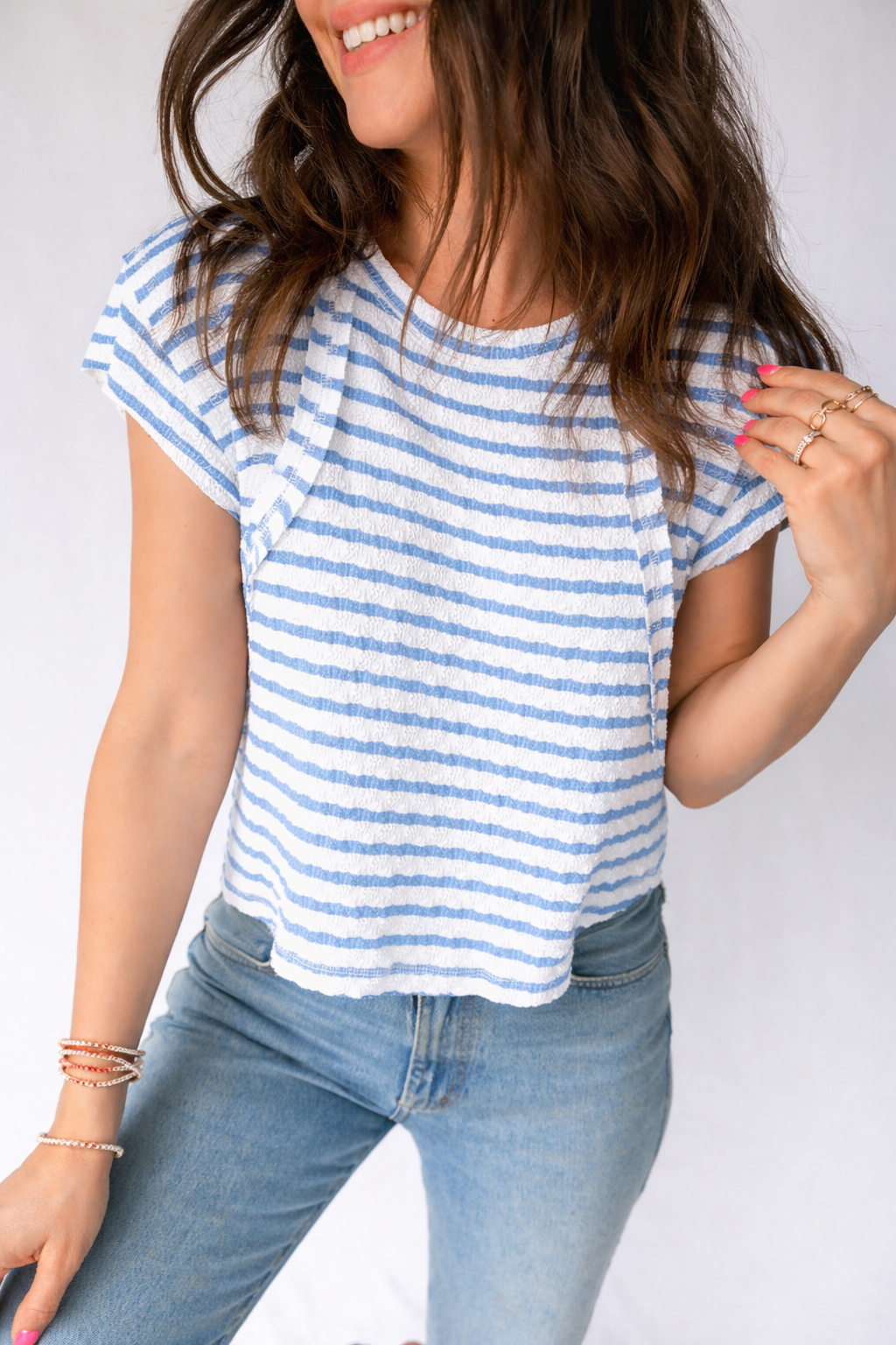Threaded Pear Maddie Sleeve Patchwork T Shirt