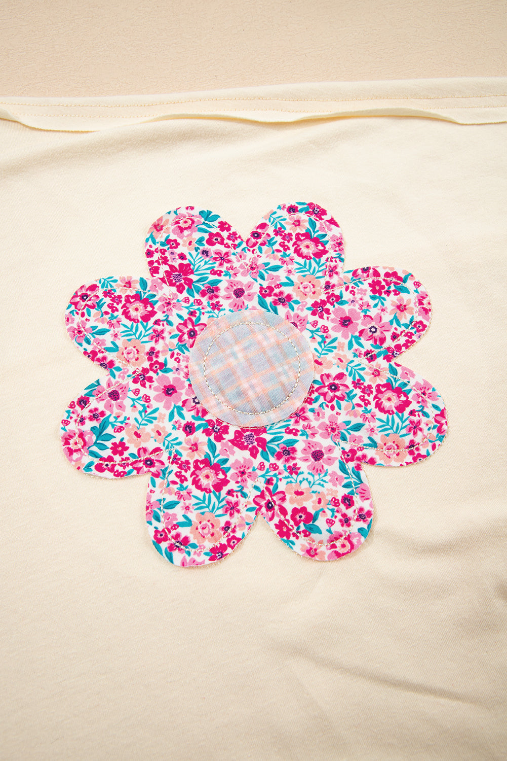 Threaded Pear Hannah Flower Patched Loose Top