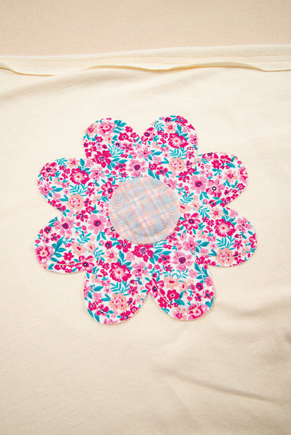 Threaded Pear Hannah Flower Patched Loose Top