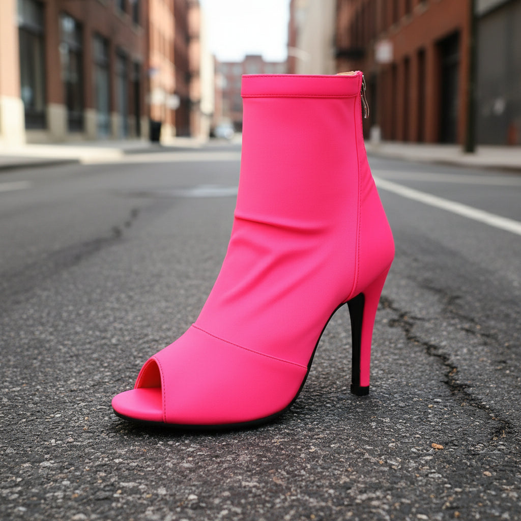 Fishmouth Pointed Stiletto Ankle Boots Women