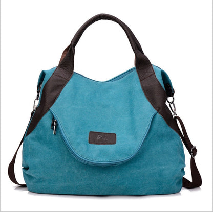 Minimalist Retro Canvas Shoulder Bag for Women | Vintage Crossbody Handbag | Large Capacity Aesthetic Daily Tote | High-Sense Casual Messenger Bag for Work & Travel