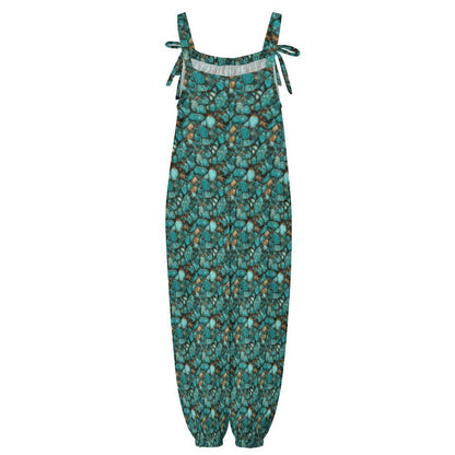 Baha Ranch All Turquoise Overalls Jumpsuit
