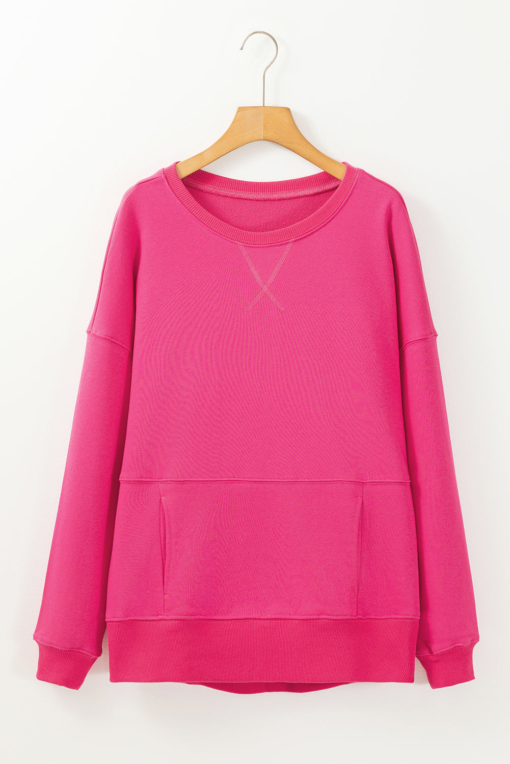 Threaded Pear Ainsley Crisscross Stitching Loose Sweatshirt