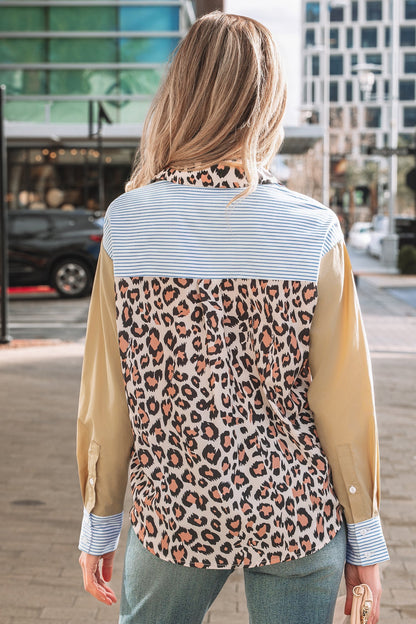 Threaded Pear Aleia Chest Cuffed Sleeve Shirt