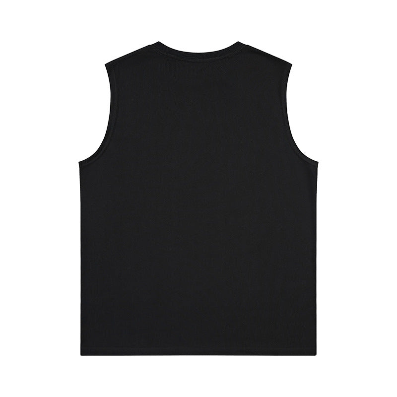 Cross printed wide shoulder vest