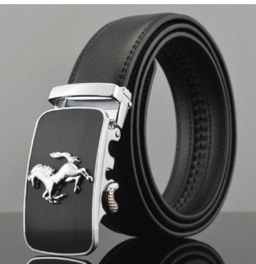 Men’s Luxury Automatic Buckle Leather Belt | High-Sense Professional Executive Waistband | Trendy Minimalist Sleek Ratchet Belt | Luxury-Label Statuesque Radiant Accessory | 2026 High-Fashion Emerald-Luxe Essential
