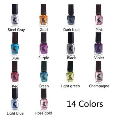 14-Color Metallic Nail Polish Set