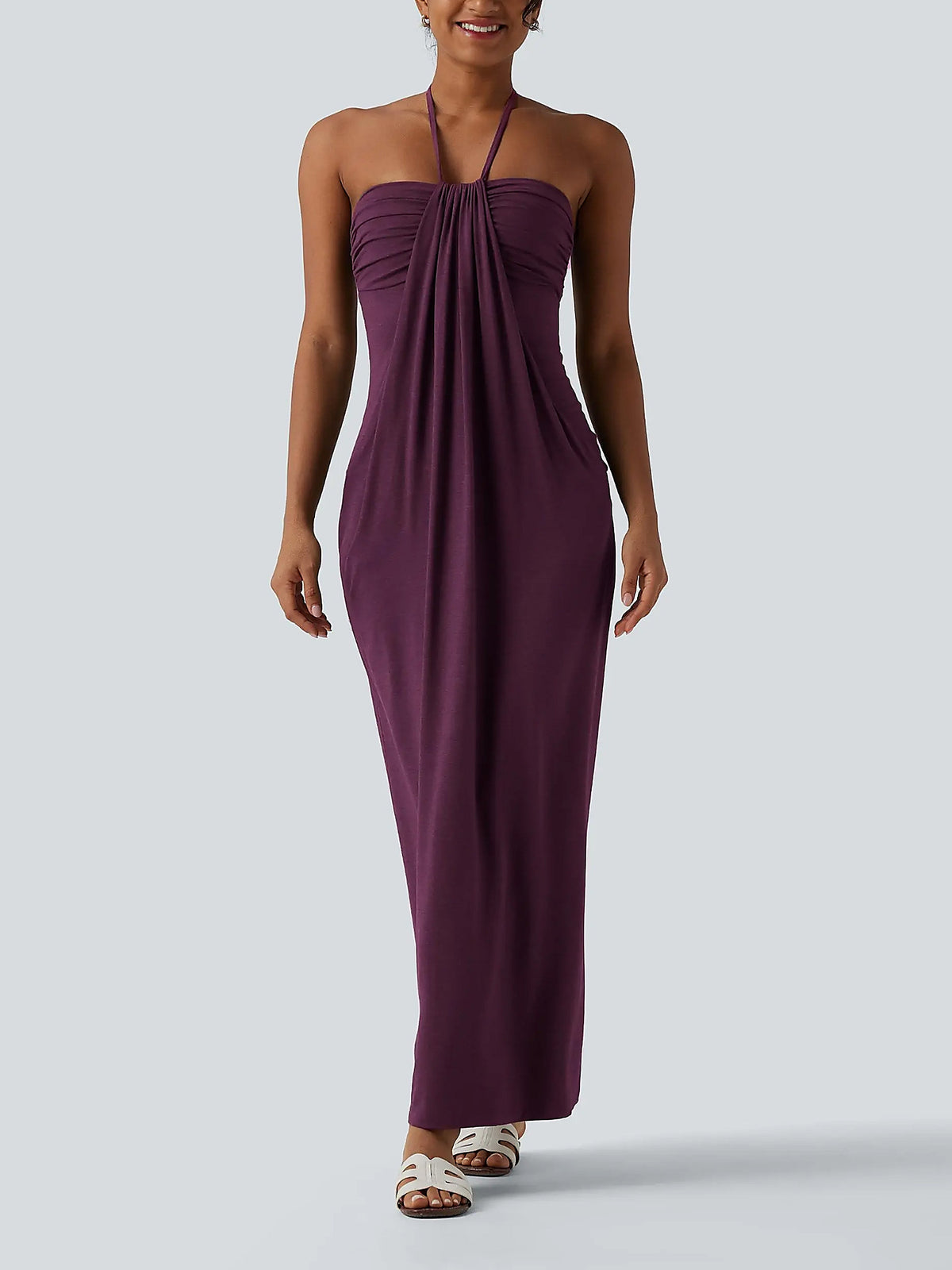 Creator’s Pick Halter Tie Back Maxi Dress with Pockets