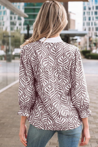 Threaded Pear Phoebe Collar Puff Sleeve Top