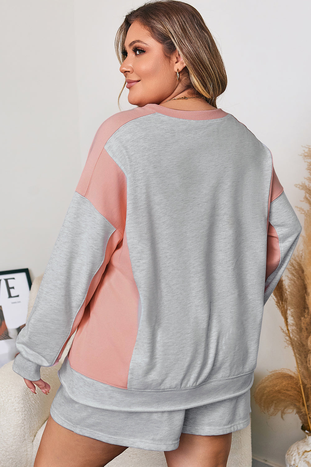 Threaded Pear Lilliana Colorblock Pullover Casual PLUS Shorts