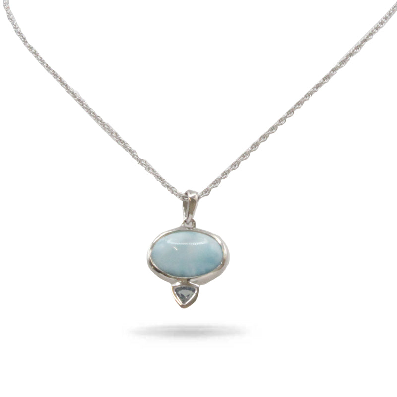 Naples Larimar Stone Sterling Silver Necklace By Marahlago