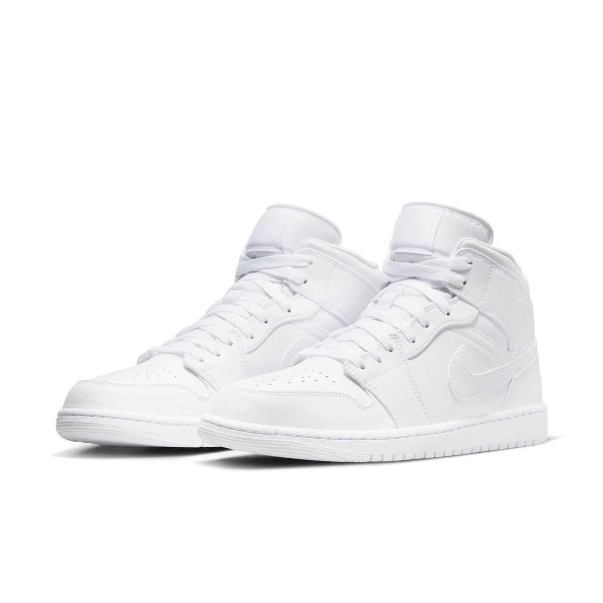 Air Jordan Men's Retro 1 Mid 'Triple White' 2022 Sneakers