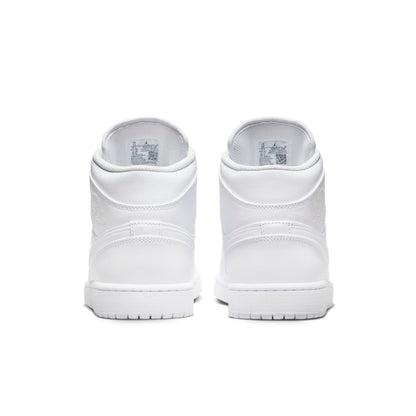 Air Jordan Men's Retro 1 Mid 'Triple White' 2022 Sneakers