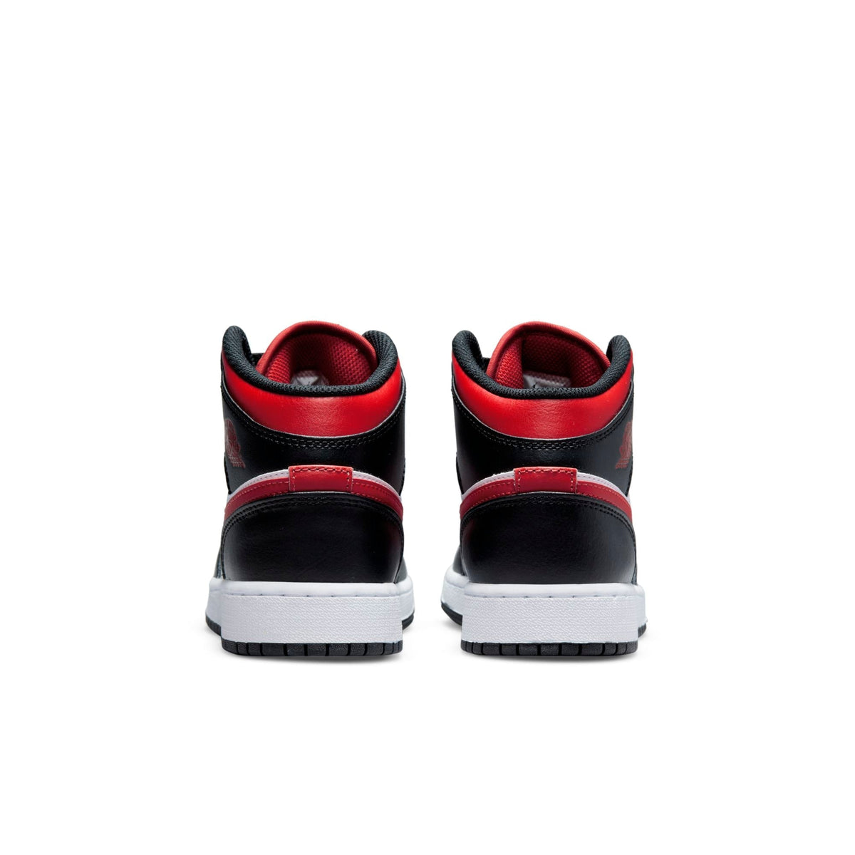 Air Jordan Youth Retro 1 Mid 'Black Fire Red' Gs Sneakers