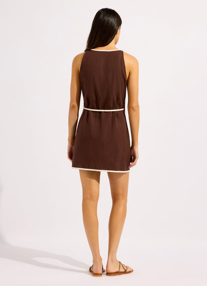 Beach Edit Bind Mini Wrap Dress