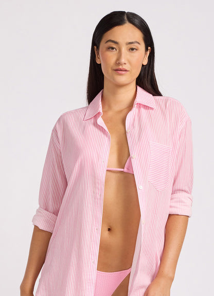 Beach Edit Stripe Gauze Shirt
