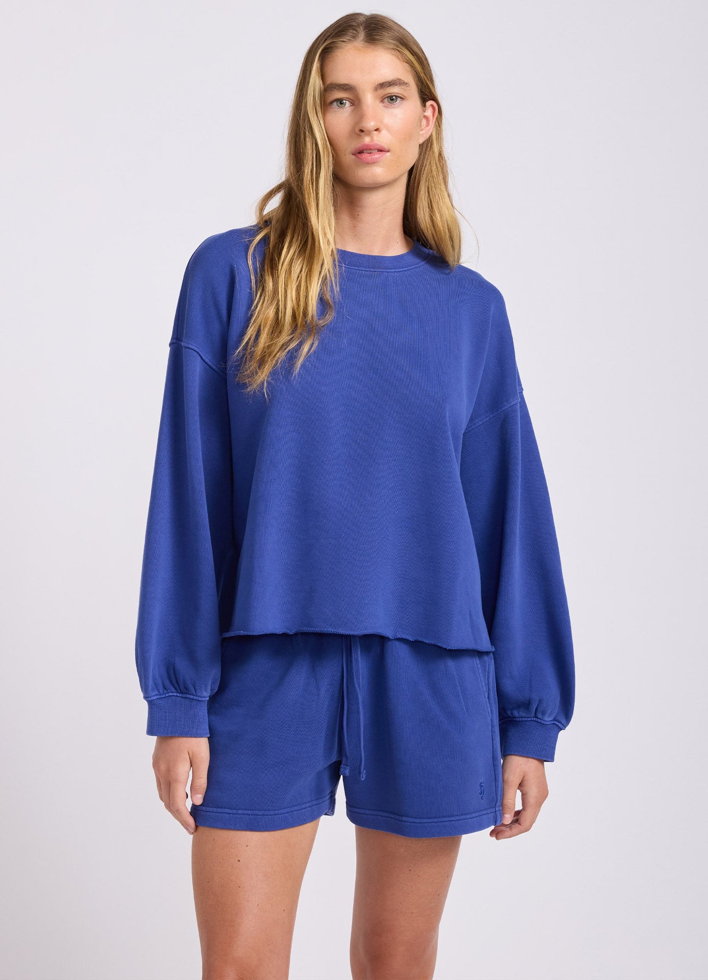 French Terry Puff Sleeve Sweatshirt